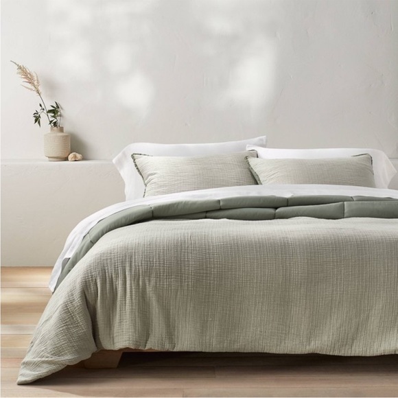 Casaluna Bedding Casaluna Fullqueen Textured Chambray Cotton